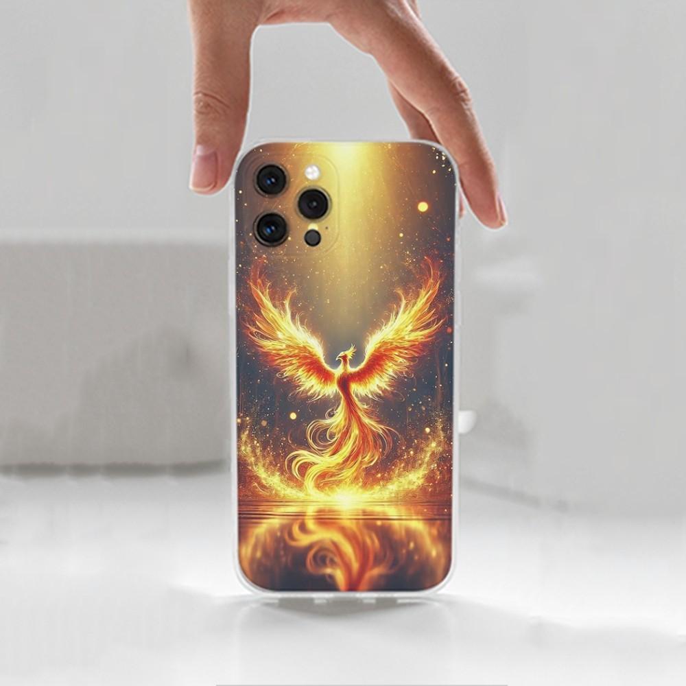 Cool Phoenix Phone Case For iPhone 16,15,14,13,12,11 Plus,Pro,Max,XR,XS,X,7,8 Plus,SE,Mini,Transparent,Silicone Case