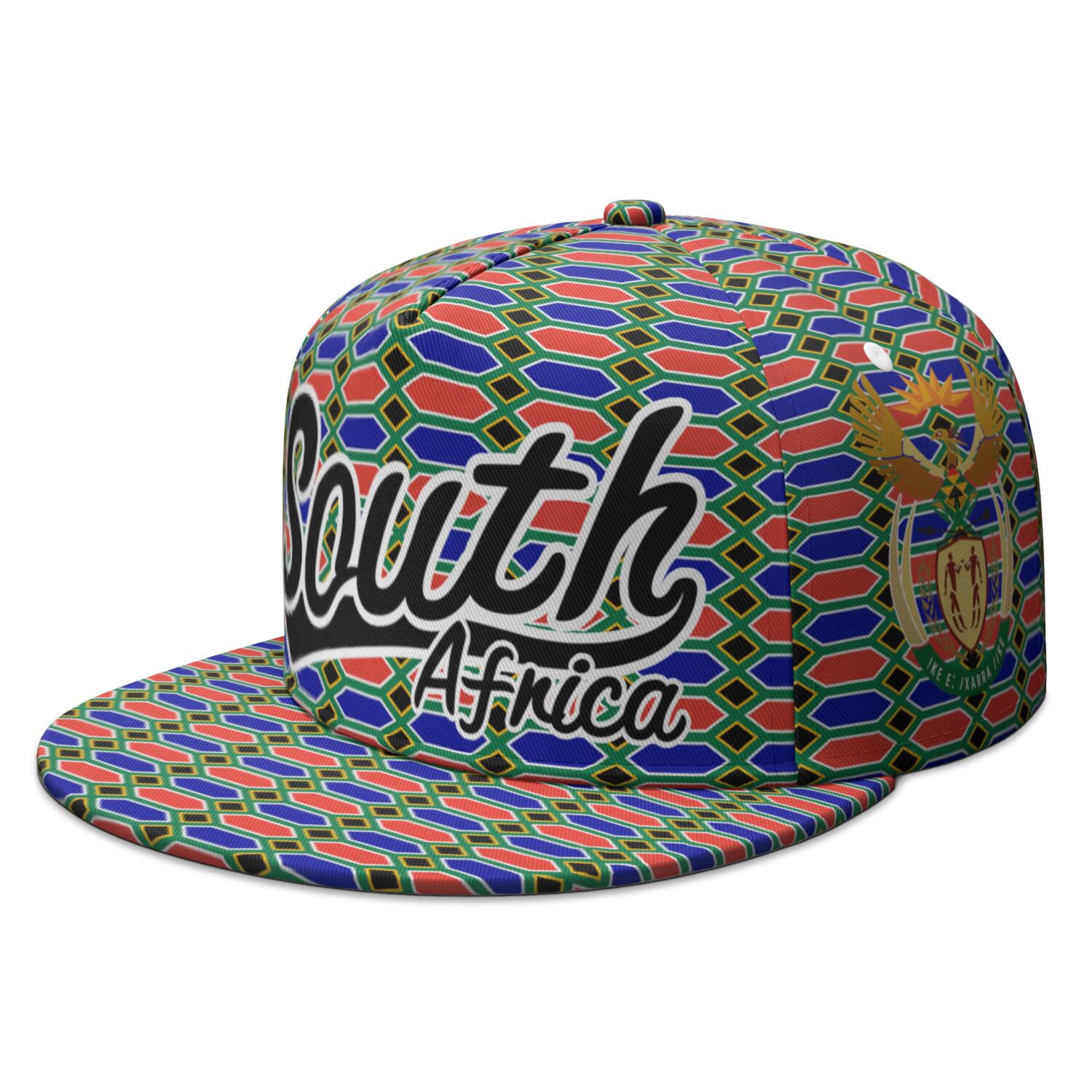 

South Africa Custom Name Number Logo Flat Brimmed Cap Nation Flag Za Afrikaans Dutch Country College Print Photo Hip-hop Hat Adjustable