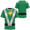 Green Ranger Costume T-Shirt Unisex Power Rangers RPM Inspired 3D Print Cosplay Short Sleeve Casual Superhero Graphic Tee