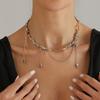Двоколірне срібне ламане намисто в стилі Ins, мила, прохолодна ланцюжок на ключицю з бахромою, аксесуари для вечірки