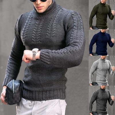 Herbst Und Winter Europäische Und Amerikanische Herrenpullover Herrenpullover Langarm Strickpullover Rollkragen Twisted Slim Fit