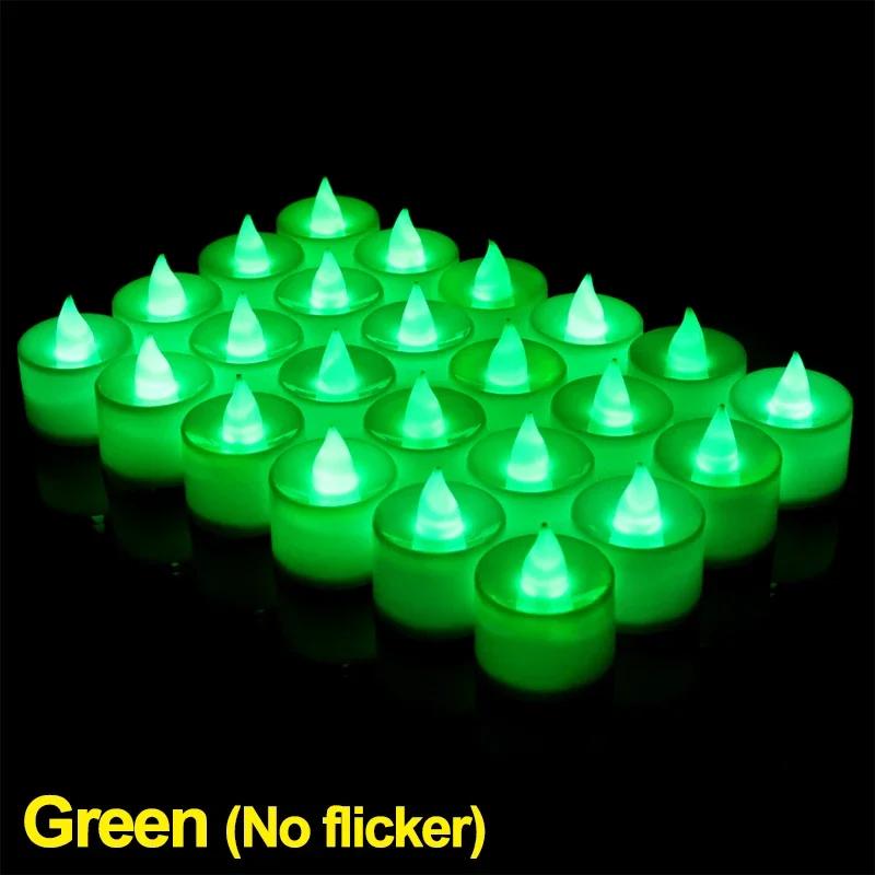 Lights Led Fake Candle Light Christmas Colored Decorative Candles 6Pcs Wedding Battery Powered Flameless Birthday Party Tea Cup