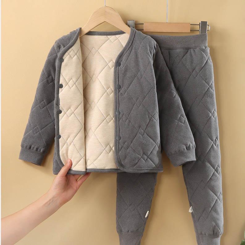 Children's Clothing Set Autumn/Winter Baby Boys and Girls' Home Clothes Thick Sleepwear