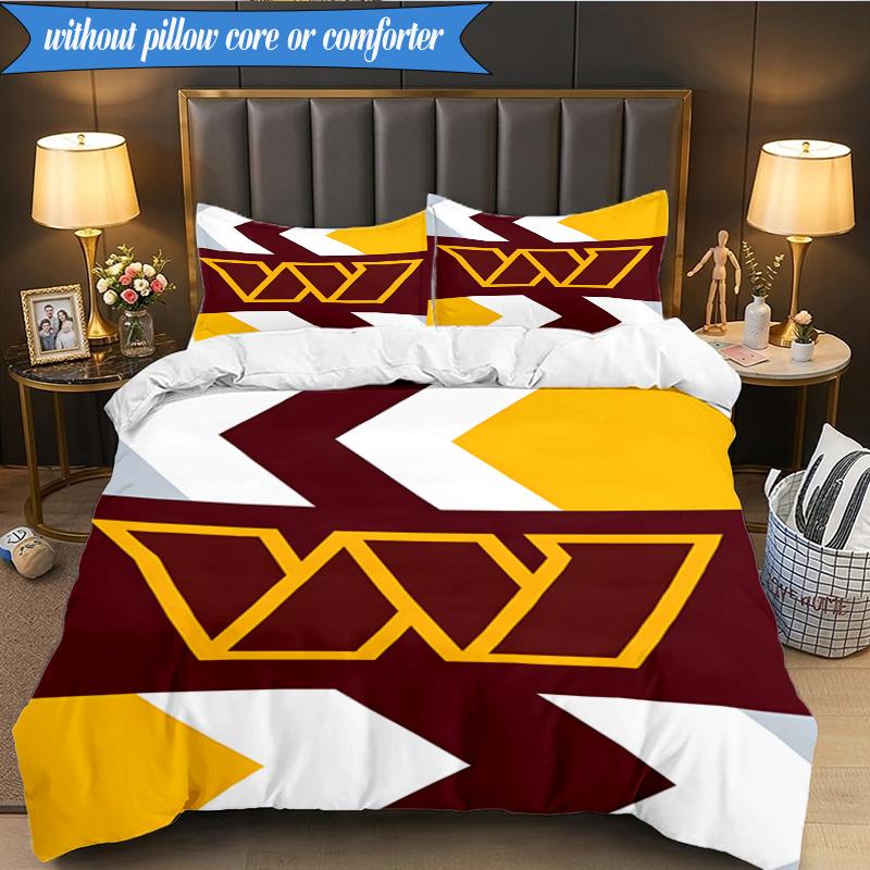 Washington Commanders Map 3pcs Bedding,Including 1pc Duvet Cover And 2pcs Pillowcases Perfect for Christmas,Ideal for Bedroom, Dormitory