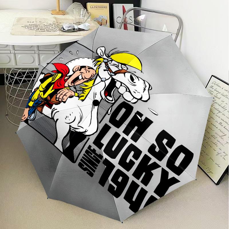 Cowboy Horseback Luke Umbrella Folding umbrella, automatic umbrella 8-Frame for Travel, camping Use Gift for Halloween Christmas