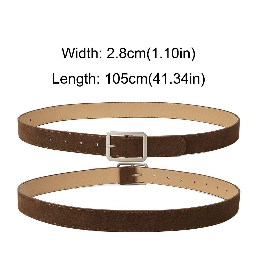 Trendy Pin Buckle Suede Leather Belt Casual Luxury Design Business Waist Belt Retro Waistband For Women