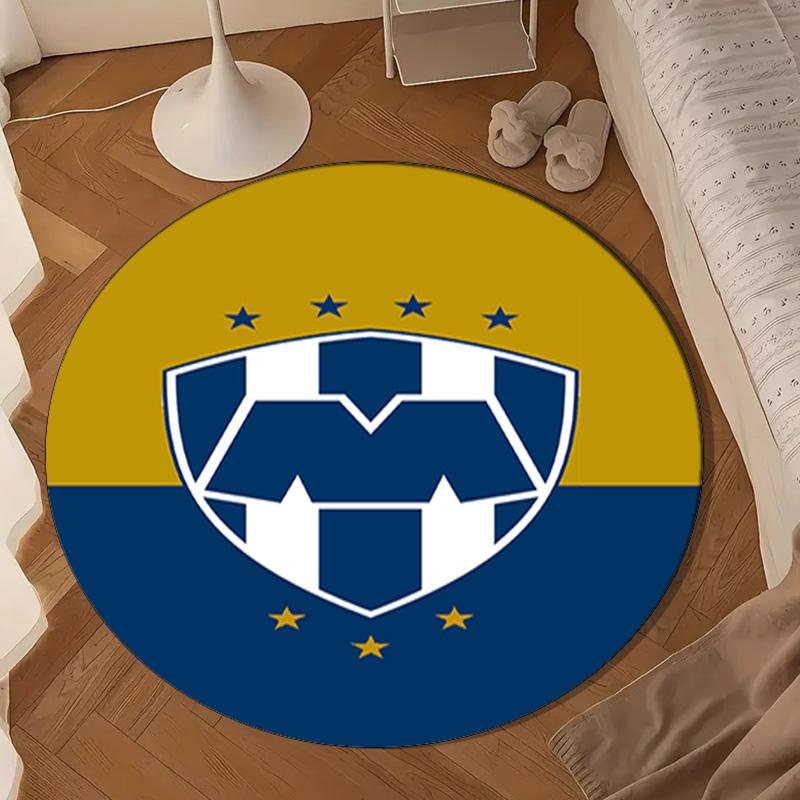 1PC rug Monter-rey Football Crest Art Round mat Home Decor, Chair rug For livingroom,Bedroom, doormat home decor Birthday Gift Christmas Gifts