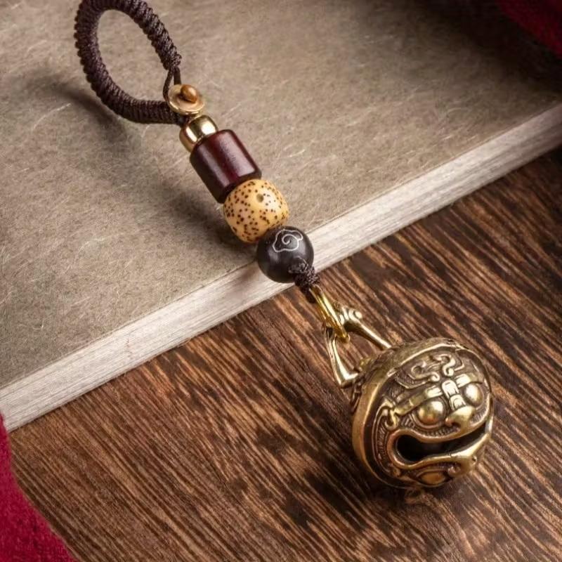 Retro Legierung Glocke Auto Schlüsselanhänger Anhänger, Gieriger Windspiel Handgefertigter Schlüsselring, Kreatives Kleines Geschenk Für Männer Und Frauen