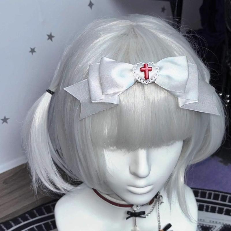 1PC Gothic Style Heart Bows Hair Clip Cosplay Hairpieces Party HeadwearFor Women Seeking Unique Fashion Accessories