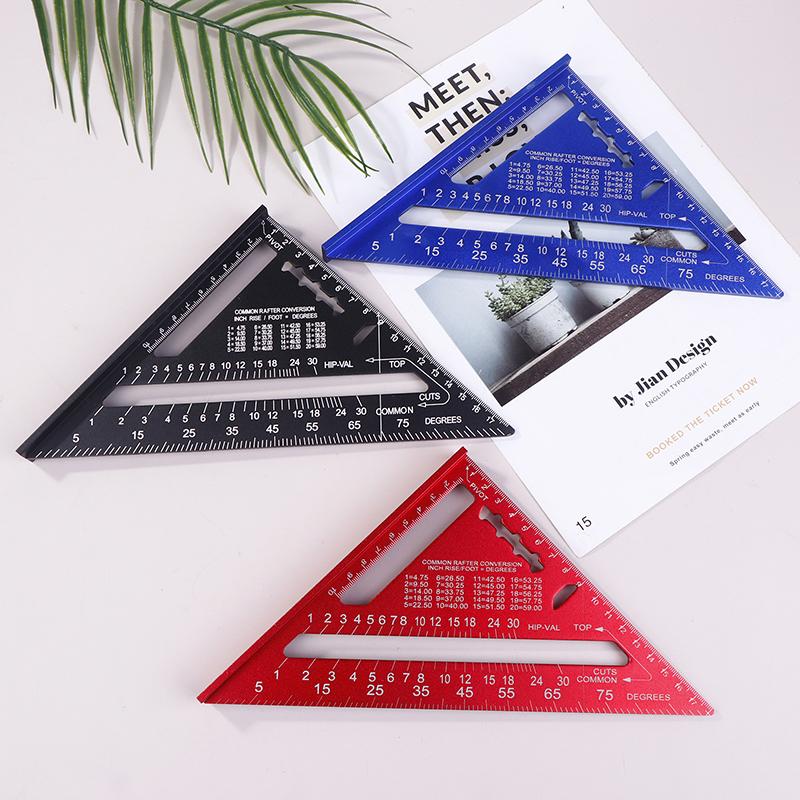 7-Inch Metric Woodworking Aluminum Alloy Triangle Gauges Right Angle Ruler Measuring Gauging Tools High Precision Marker Ruler