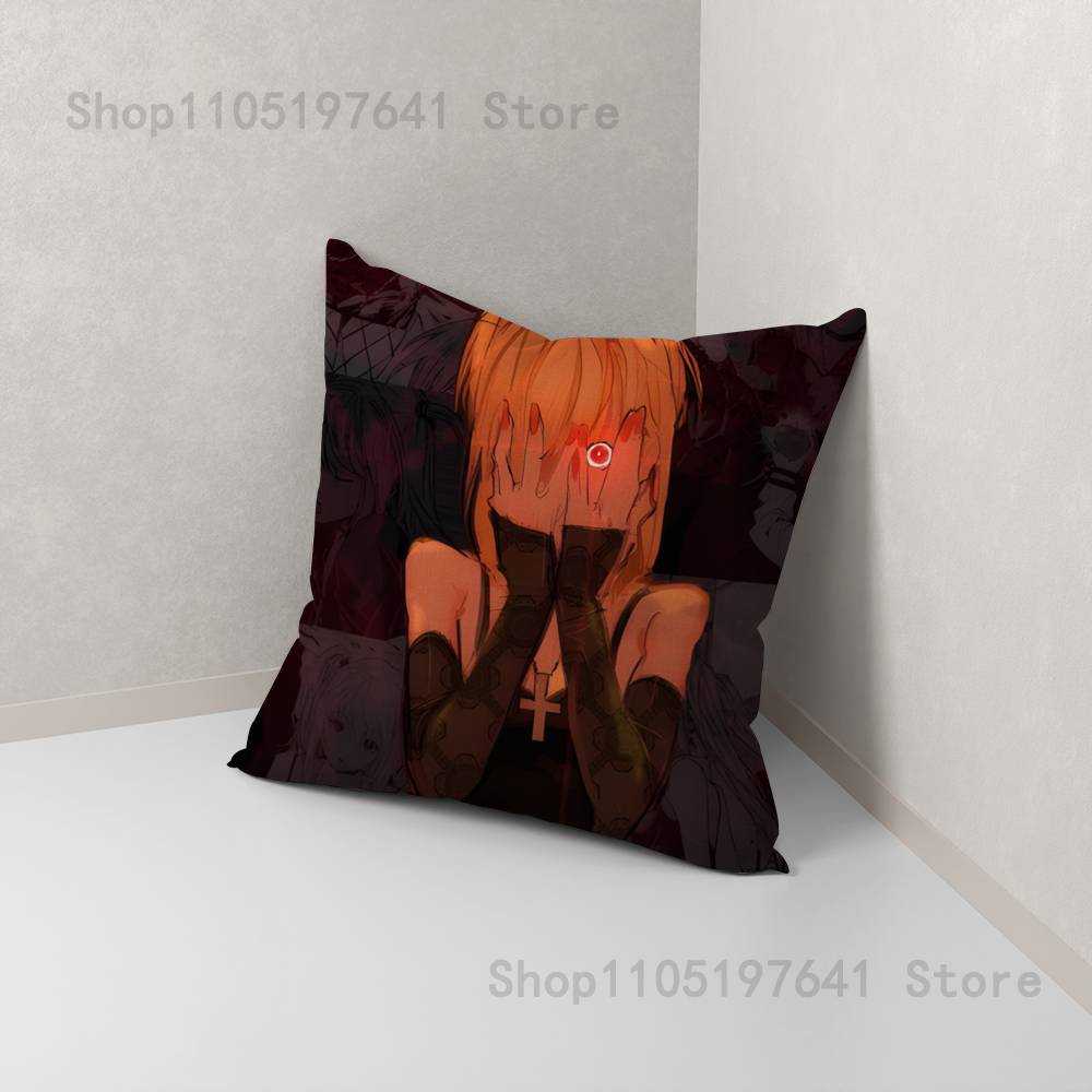 Misa D-Death N-Note Pillow Case For Sofa Decor Car Office Room Printing Cushion Cover Decorations and Protector