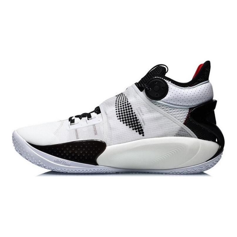 Li Ning SONIC 9 Cushioning Slip Resistant Mid top Basketball Shoes Unisex White PE Sponsor Edition ABAR011-A