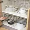 Expandable Shelf Organizer For Kitchen Countertop, Metal Cabinet Organizer Pantry Sht, Space Saving Non Slip Rustproof