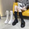 Korean Version of Martin Boots Thick-soled Thin Lace-up High Boots Long Knight Boots Women's 2025 Autumn and Winter New Long Boots