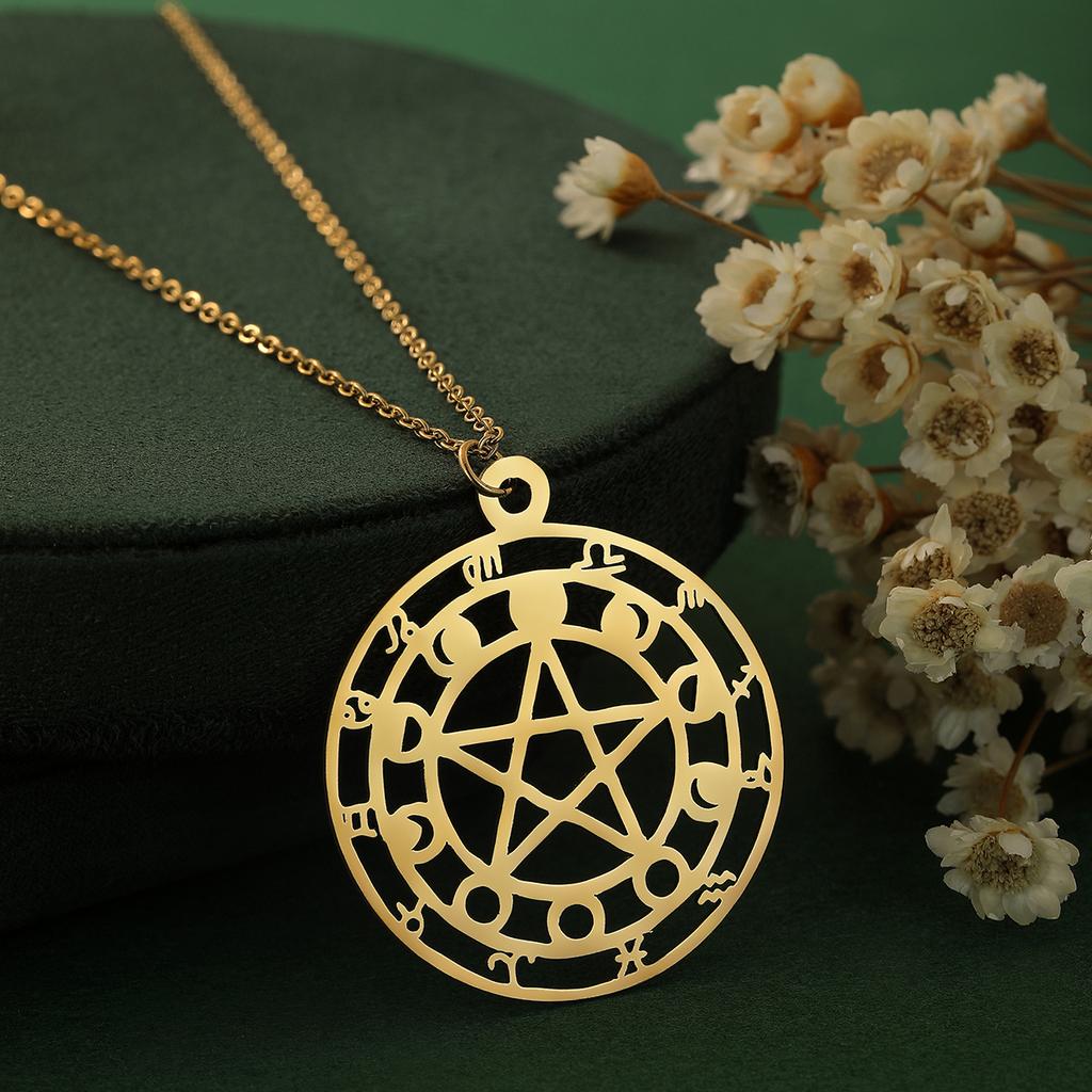 Kinitial Dainty Lotus Flower Books Necklace Women Stainless Steel Phoenix Comedy and Tragedy Mask Choker Necklace Gifts Jewelry