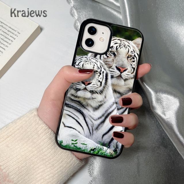 Animal White Tiger Pattern Soft Phone Case Cover For iPhone 17 Air 16 15 14 Plus 11 12 13 Pro Max Coque Fundas