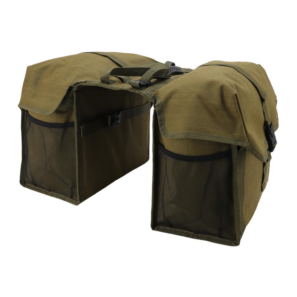 Bike Seat Double Bag Watertight Canvas Large Capacity Bike Rear Rack Double Side Bag for Cycling