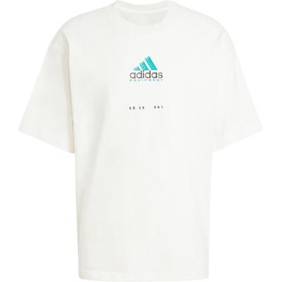 Serie de Equipamiento EQT Camiseta Casual Minimalista Holgada de Manga Corta para Hombre Tops Blanco Nube JN4845