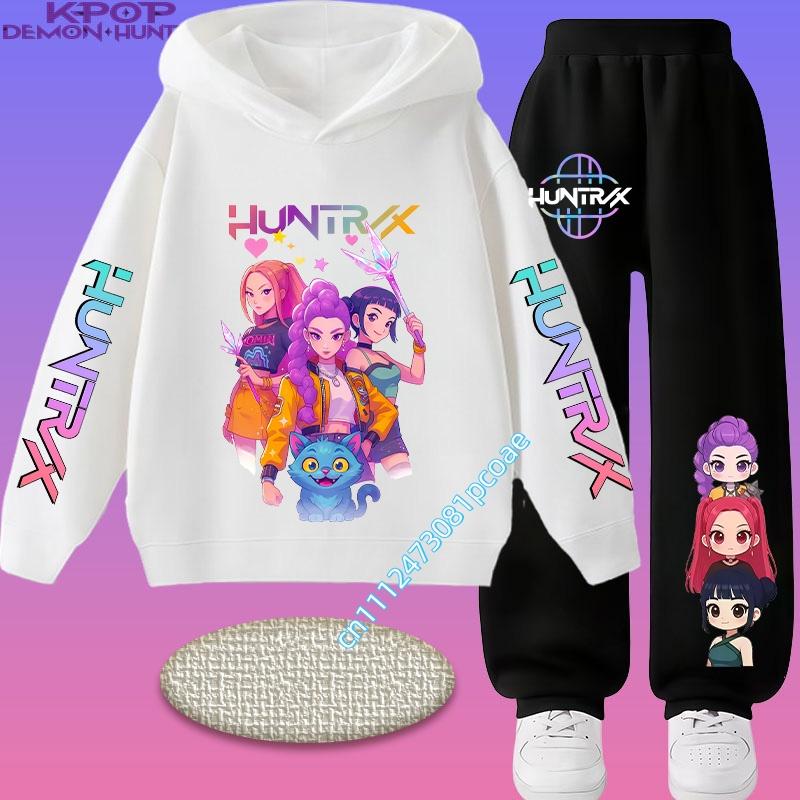 2026 New Children's Popular Anime Print Spring/Autumn Casual Hooded Sweatshirt + Sports Pants 2-Piece Set