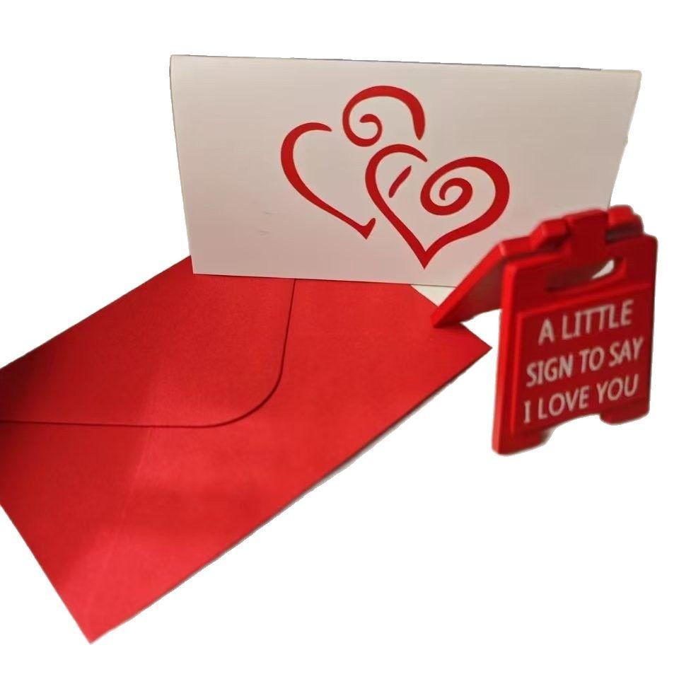 I love you cardboard envelope, Valentine s Day desktop decoration ornament, commemorative day card stand