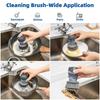 Set of 2 Dish Brush with Soap Dispenser, Kitchen Dish Scrubbers Set with Draining Tray for Washing Dishes/Pots