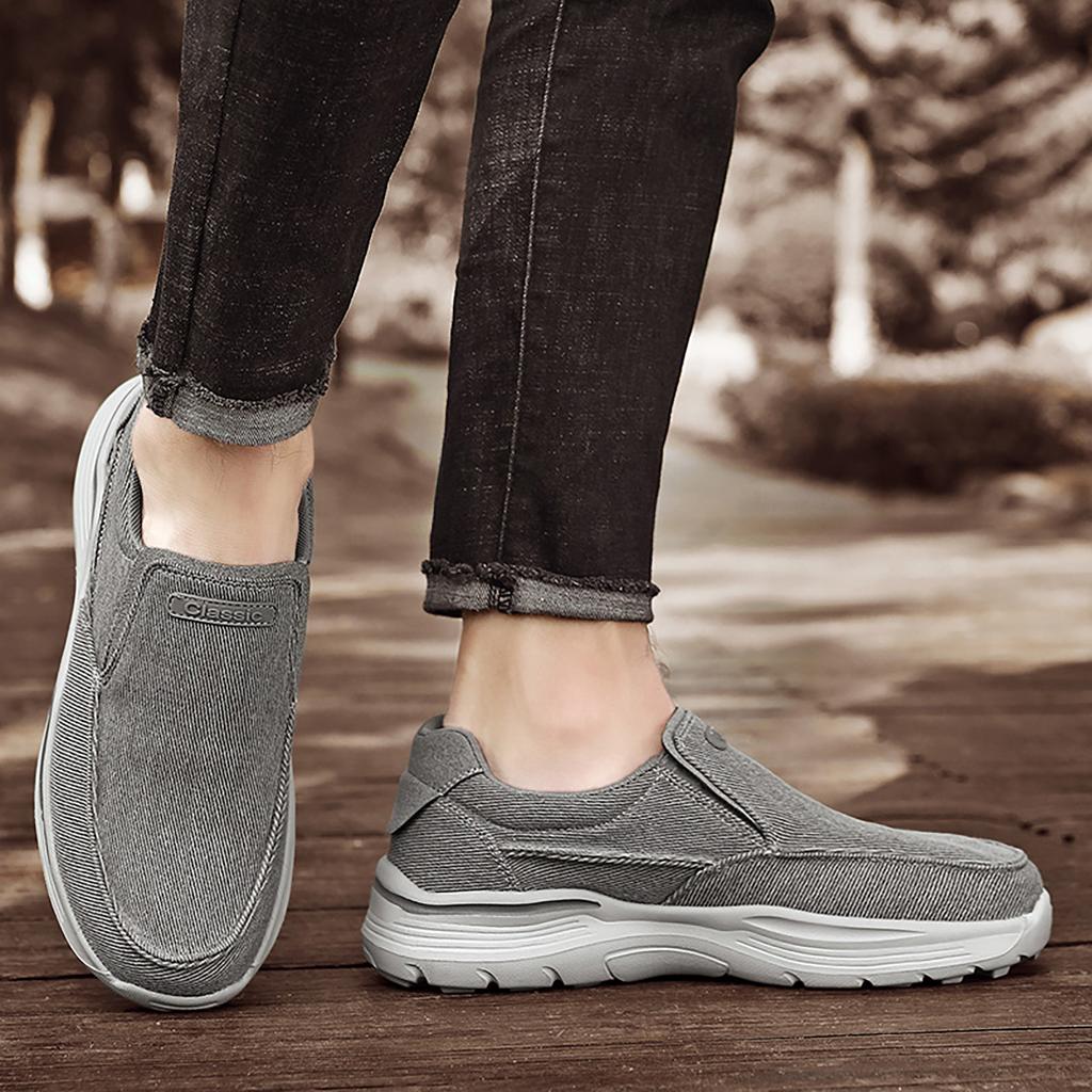 Herren Freizeitschuhe Sneaker Atmungsaktive Canvas Schuhe Herren Outdoor Dicke Sohle Massage Plateau Schuhe Slip On Walking Herren Slipper