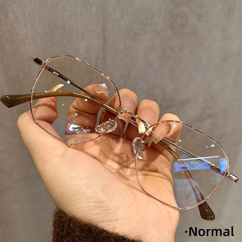 Fashion Polygon Frame Photochromic Near Sight Eyeglasses Unisex Blue Light Blocking Outdoor Fashion Myopia Glasses 0 To -4.0