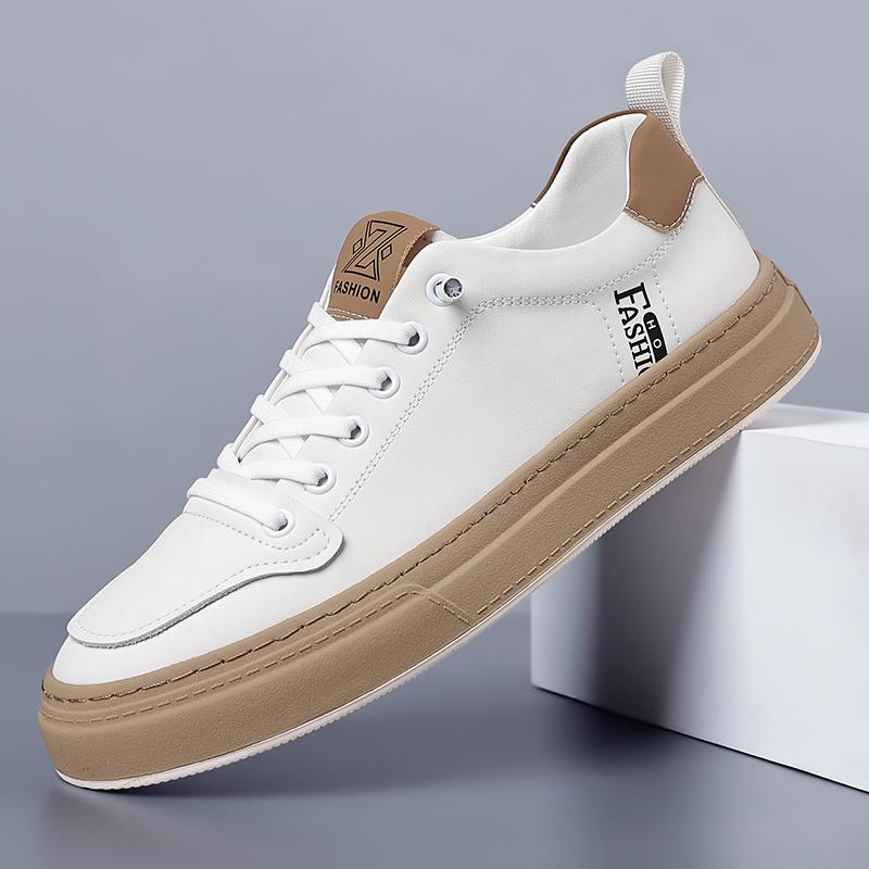 Leisure Walk Mens Casual Shoes Outdoor Leather Sneakers Fashion Driving Walking Skateboard Shoes New Simple Male Vulcanize Shoes