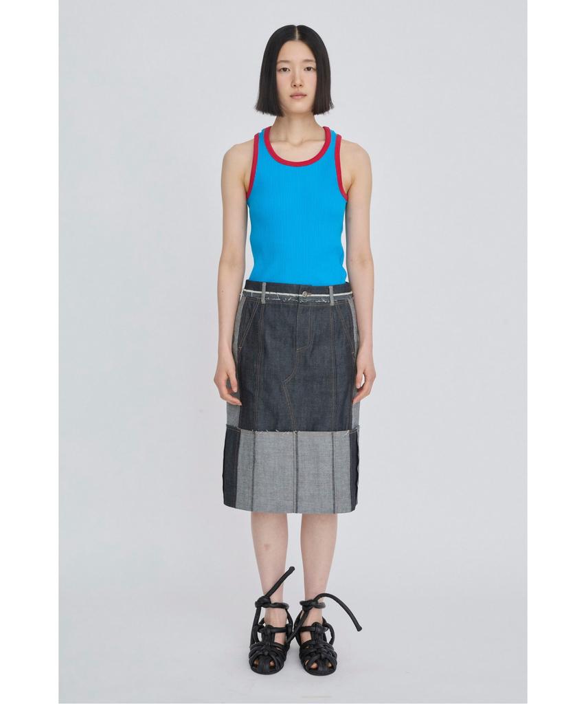 Recorde Folded Denim Skirt Rqkas26553Bux