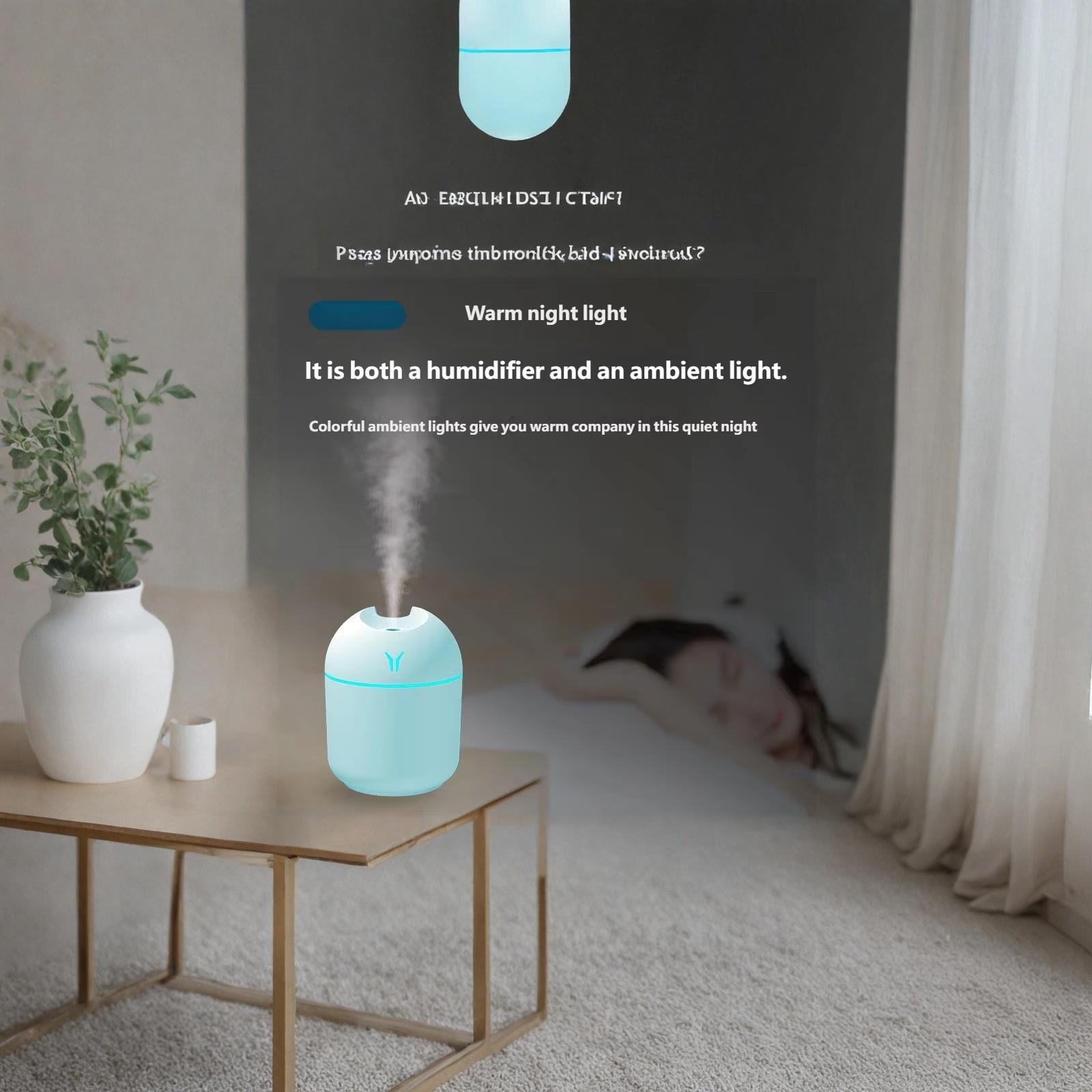 USB Humidifier Large Mist Portable Desktop Humidifier Smart Car Aroma Diffuser one size