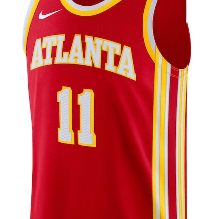 Nike Bedrucktes Logo Rundhals Seitenschlitz Basketballweste Saison 2022-2023 Trae Young Atlanta Hawks Herren Tops Rot CN6326-657