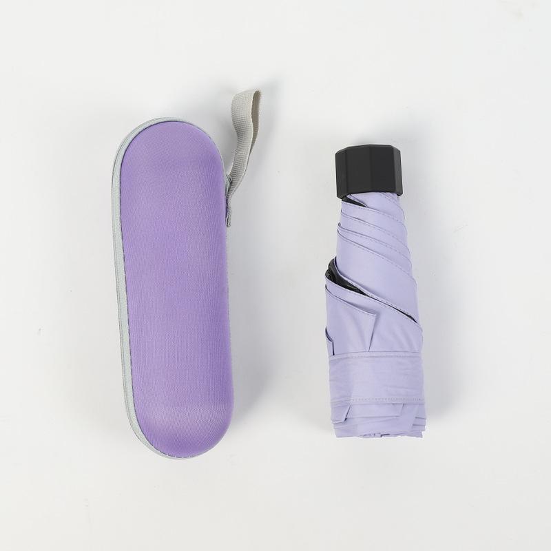 Kompakter UV-Schutz-Doppelnutzungs-Schirm für Sonne und Regen, Tragbarer Falt-Sonnenschirm mit aufgedrucktem Design