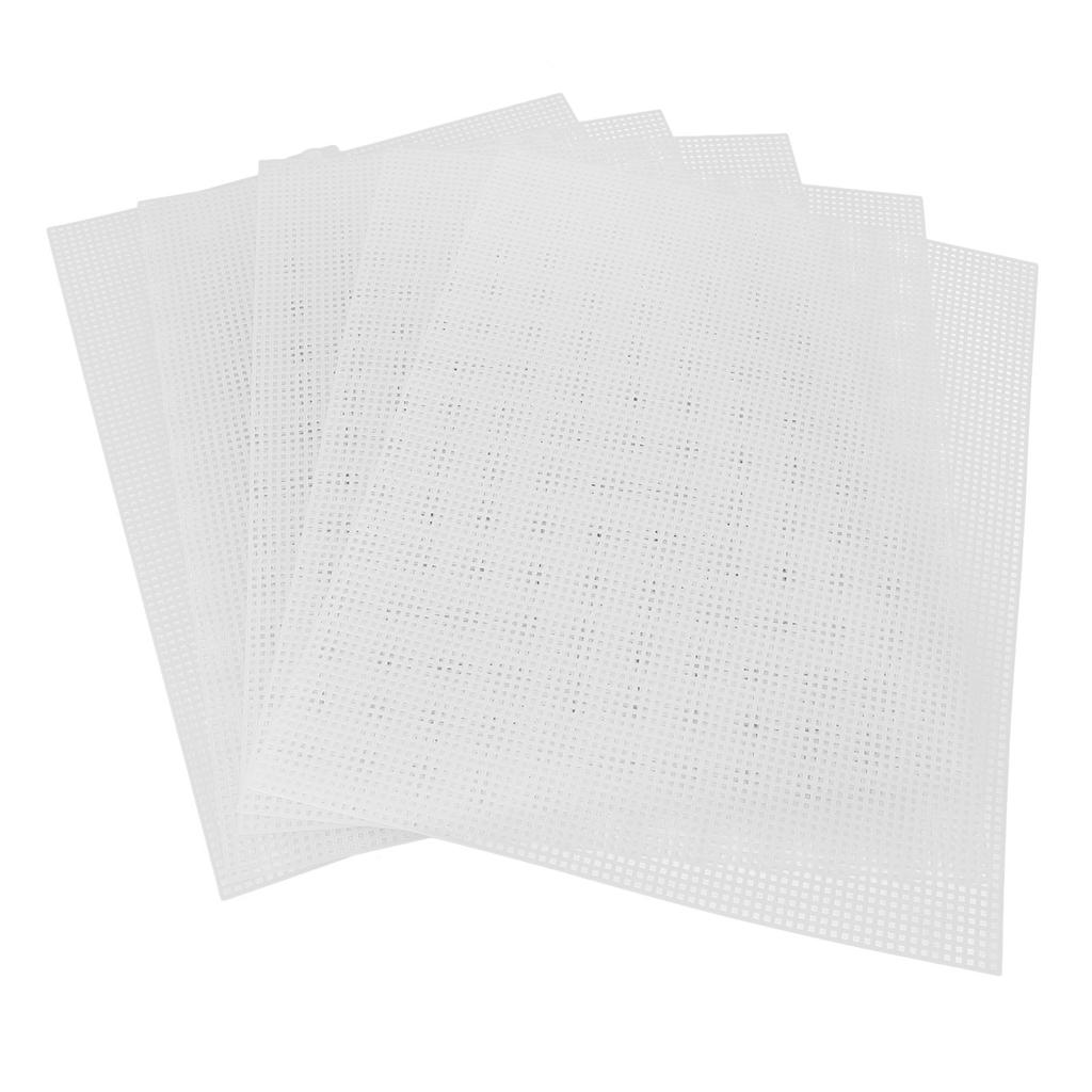 10Pcs 7 Count Plastic Canvas Sheets Cuttable Multifunctional Plastic Mesh Canvas Sheet for Coasters Tissue Boxes