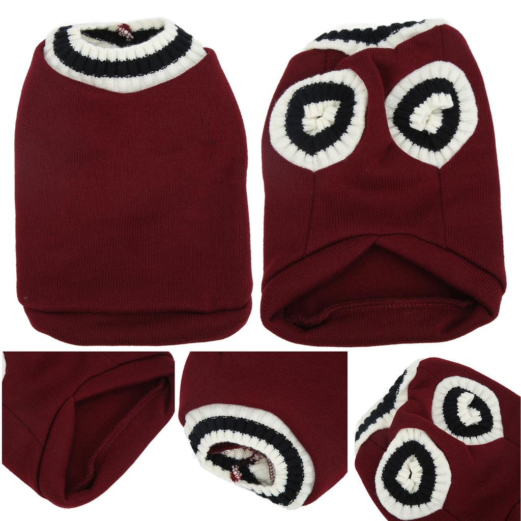 Pet Knitwear V Neck College Style Dog Knitted Autumn and Winter Vest for Cat Dog Rabbits ChinchillaWine Red M
