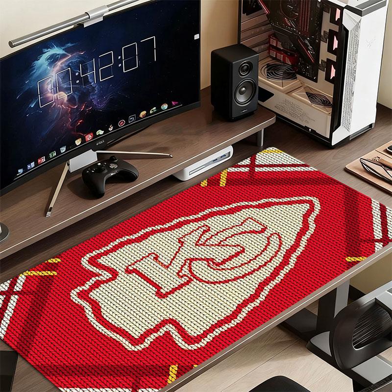 Kansas City Chiefs Mouse Pad, Large Gaming Desk Mat, Non-slip XXL Mousepad for Laptop & Tablet, Mini PC Playmat with Stitched Edges