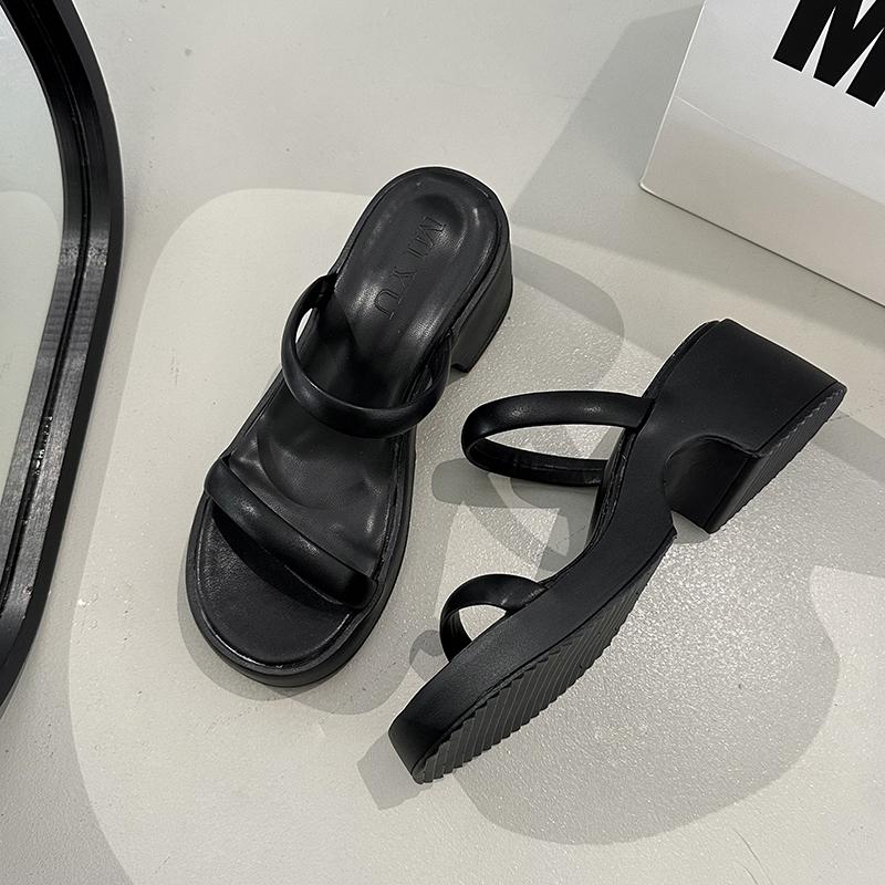 New Summer Open Toe Women's Slippers Fashion Ladies Outdoor Thick Bottom Dress Slide Sandals