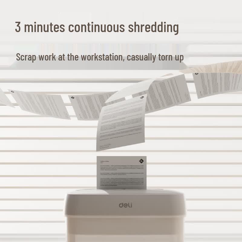 Deli Compact Desktop Paper Shredder CN Plug (adapter Included)