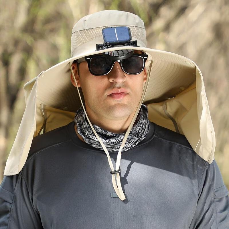 Солнечная шляпа-вентилятор HANDUNYOU с шейным шарфом