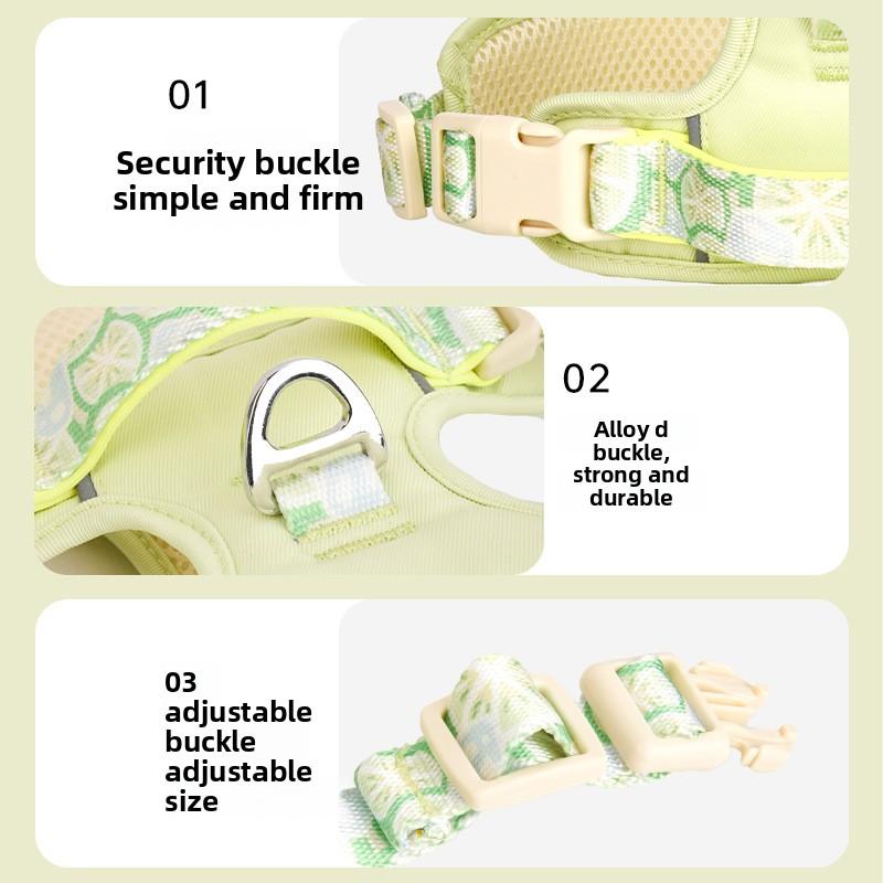 Dog Leash Summer Vest Type Pet Harness Breathable Dog Leash Large, Medium and Small Dog Corgi Bigbear Outing Chain
