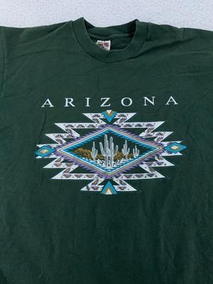 Vintage Arizona Shirt Mens L/XL Southwest Desert Cactus Graphic Tee 90s Nature