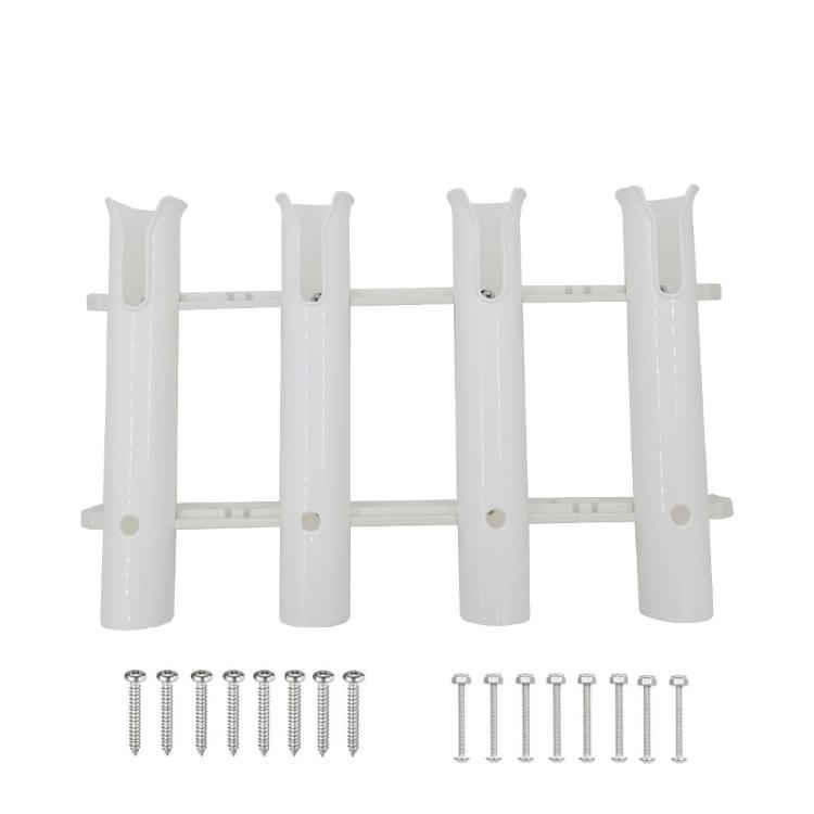 4 Slot Fishing Rod Mounting Brackets Adjustable Fishing Poles Rack With Storage Space For Truck Canoes Dock Or Pontoons