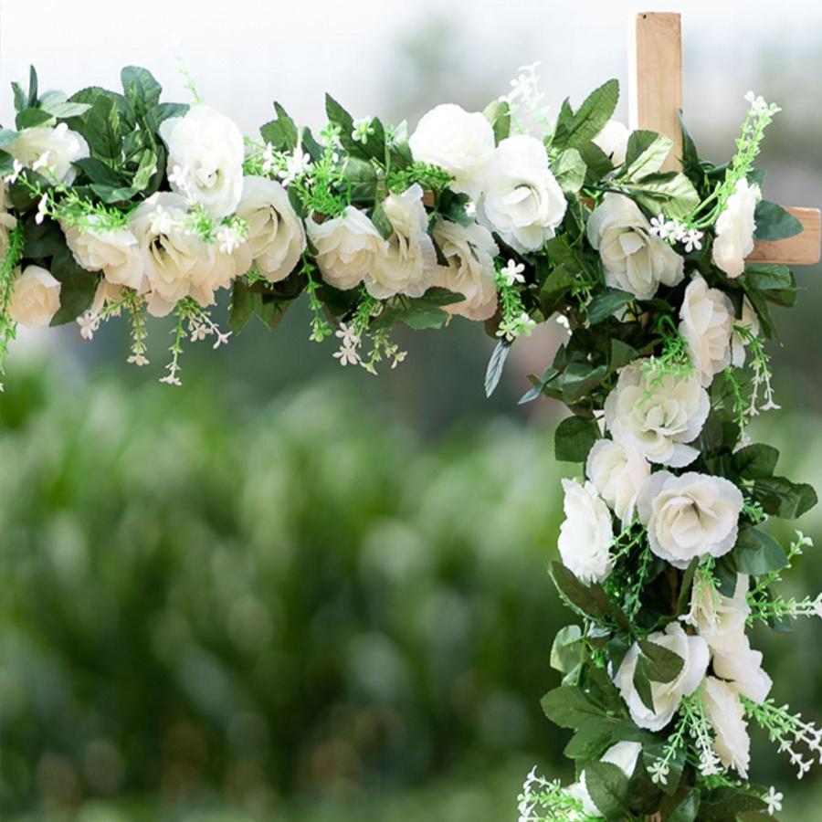 Artificial Flower Artificial White 1pc Flower Garland Perfect for Weddings, Home Decor, and Table Centerpieces