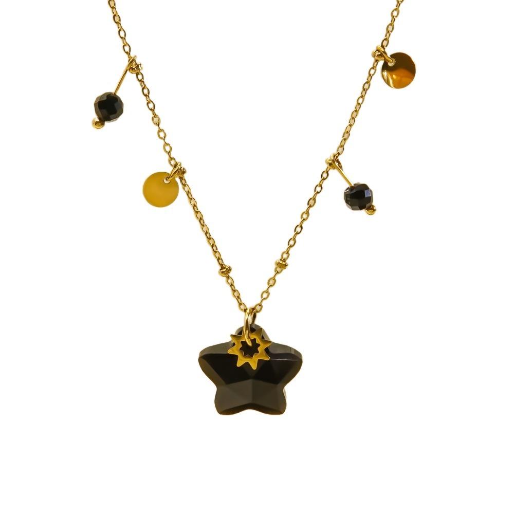 Natural Star Pendant Neck Chain Vintage Women Neck Choker Sweater Chain Star Stone Necklace  Gifts