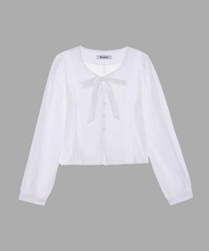 HAINT Dova Soft Tie_Neck Blouse 2Col_Ivory