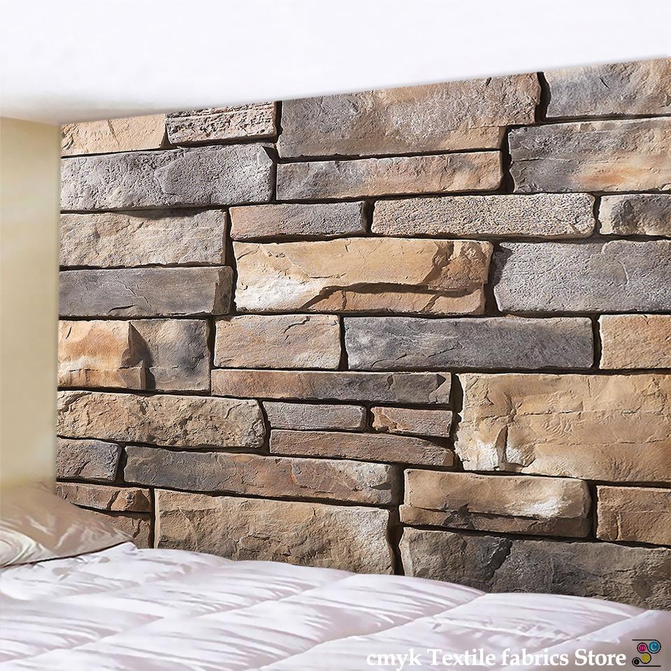 Vintage 3D Stone Bricks Printed Tapestry Wall Hanging Large Size Wall Tapestry Cheap Hippie Boho Wall Tapestries Mandala Fabric