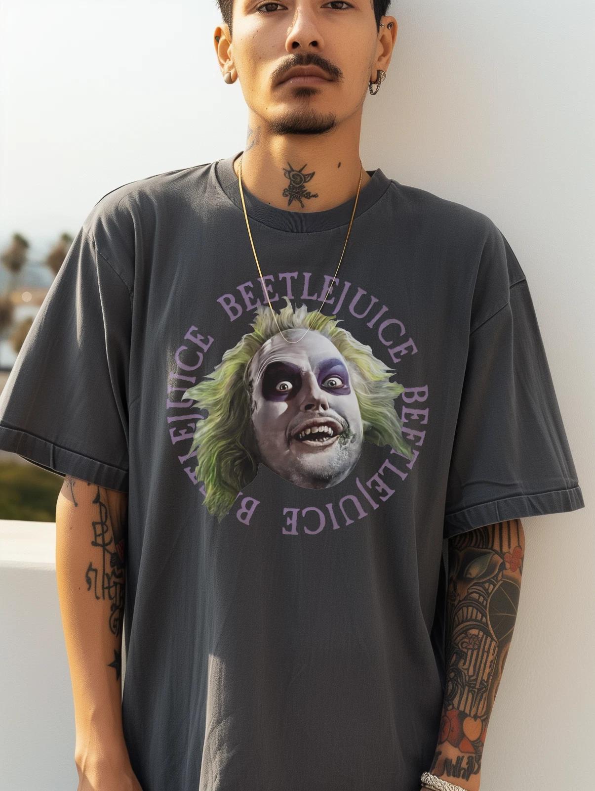 

Beetlejuice T shirt - Graphic Tee, Vintage Horror for Halloween Party & Costume M