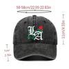 Trendy LA Rose Embroidered Washed Baseball Cap