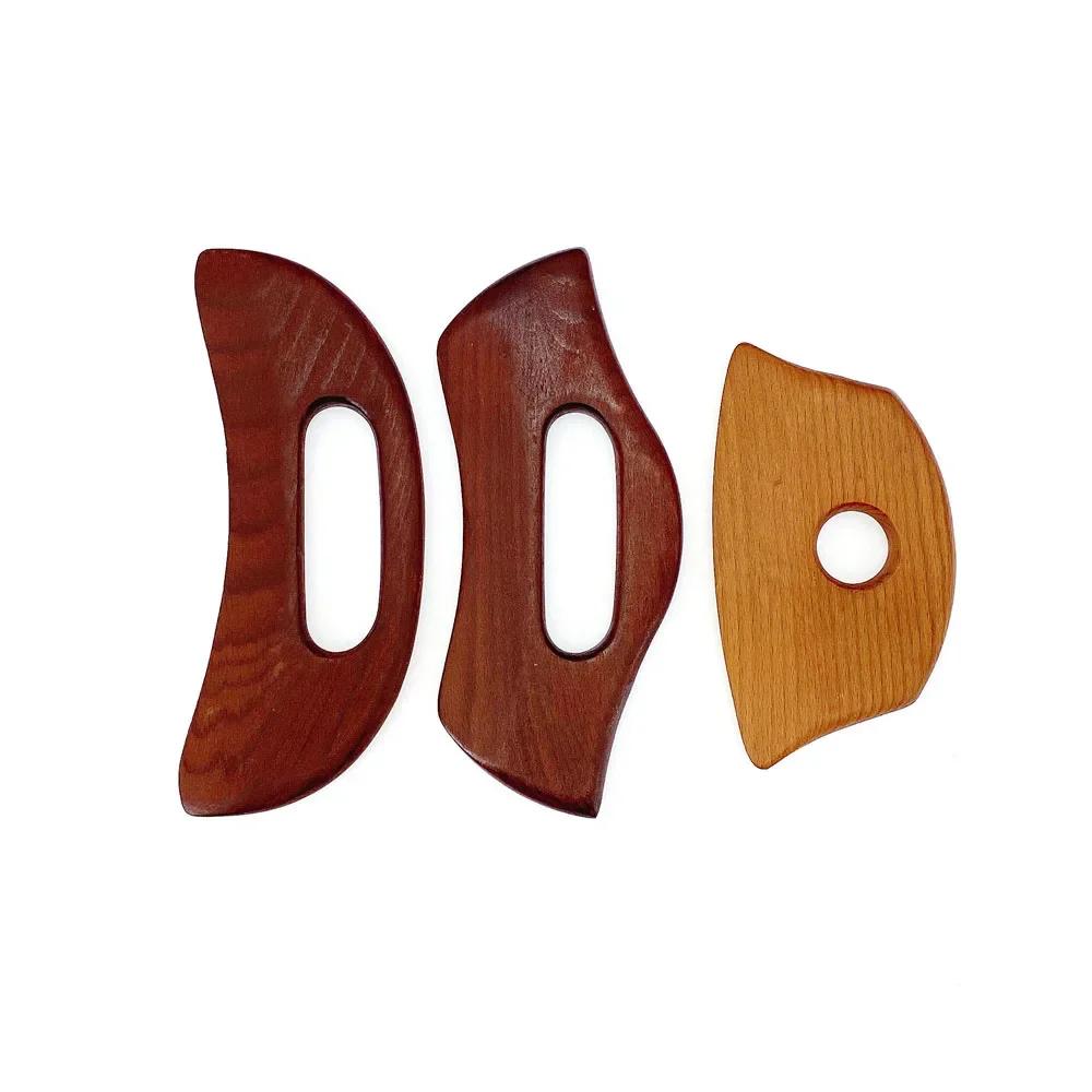 New Carbonized Wooden Guasha Massage Scraper Pressure Therapy Acupoint Massager Facial Body Health Care Handle Massage Too