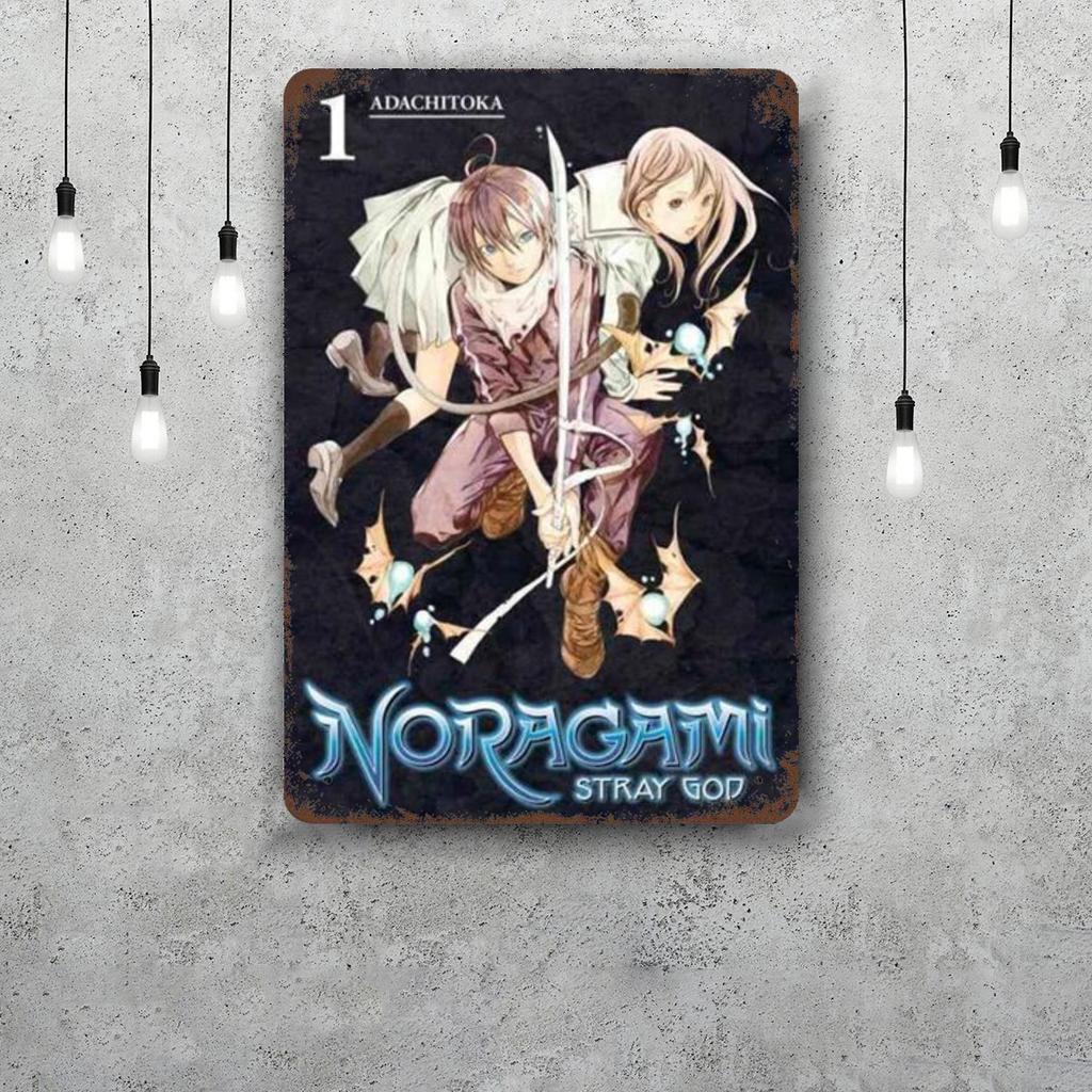 Noragami Anime Manga Segni di Latta Metallici Vintage Poster Decorazioni Placca Metallica Retrò Decorazioni per Pareti per Garage Bar