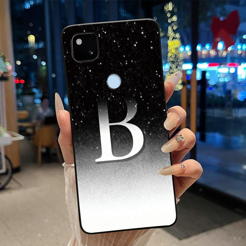 

Letter Couple Phone Case For Google Pixel 4a 5G/5 XL 5G Soft Silicone Black Case For Google Pixel 4A 4G Anti-scratch Casing Google Pixel 4a 5G